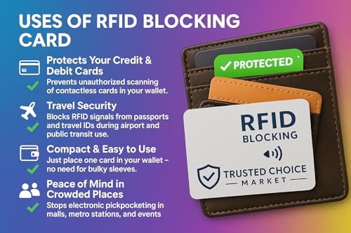 RFID Blocking Cards 6-Pack – NFC Contactless Protection for Credit, Debit, ID, ATM Cards & Passport – Slim Anti-Theft Card Blocker for Wallet & Purse (Grey)4