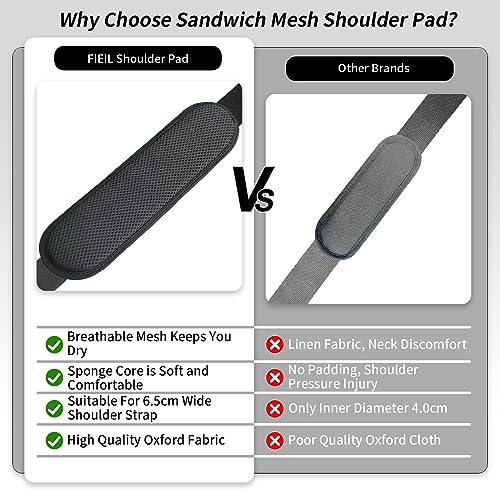 Image of FIEIL Extra Thick Shoulder Strap Pad, Universal Replacement Shoulder Pad, for Shoulder Bags, Guitar Strap, Detachable Shoulder Strap Pad Pads Help Relieve Shoulder Pain(Sandwich Mesh)