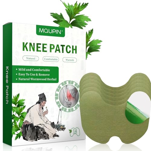 MQUPIN 14 Pcs Knee Patches, Natural Knee Patch for Bone On Bone, for Back, Neck, Shoulder, Waist