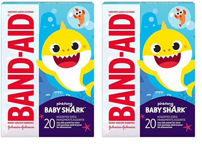 Band-Aid Brand Adhesive Bandages Baby Shark 20CT (Pack of 2)