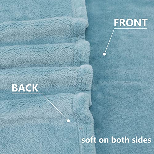 Image of NANPIPER Fleece Blankets Super Soft Flannel Fuzzy Blanket for Bed Couch Luxury Cozy Plush Microfiber Blanket-Twin Size Light Blue