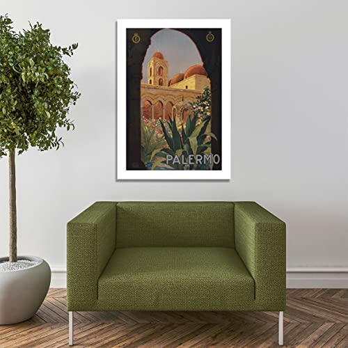 Poster de voyage Palerme petit format avec affiche encadrée mate