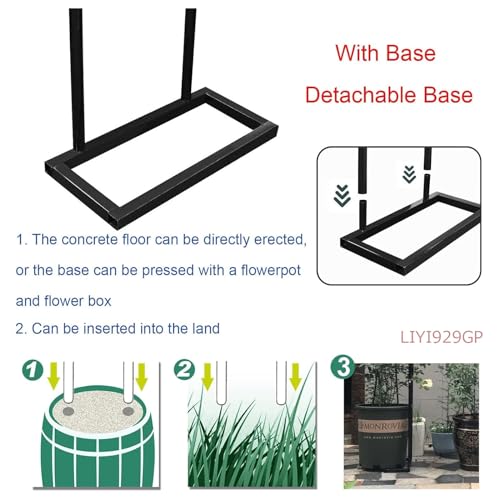 Flower Display Stand Multi-Layer with Round Buckets Plant Wheels Movable MetalOutdoor Garden Arch for Wisteria Vine Flowers Sturdy Rose Arbor Pergola for Climbing Plants Decorative Metal Arc - Image 6