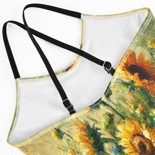 Sunflower Oil Painting Swimsuit for Girls Bathing Suit One Piece Swimsuits Summer Beach Swimwear4