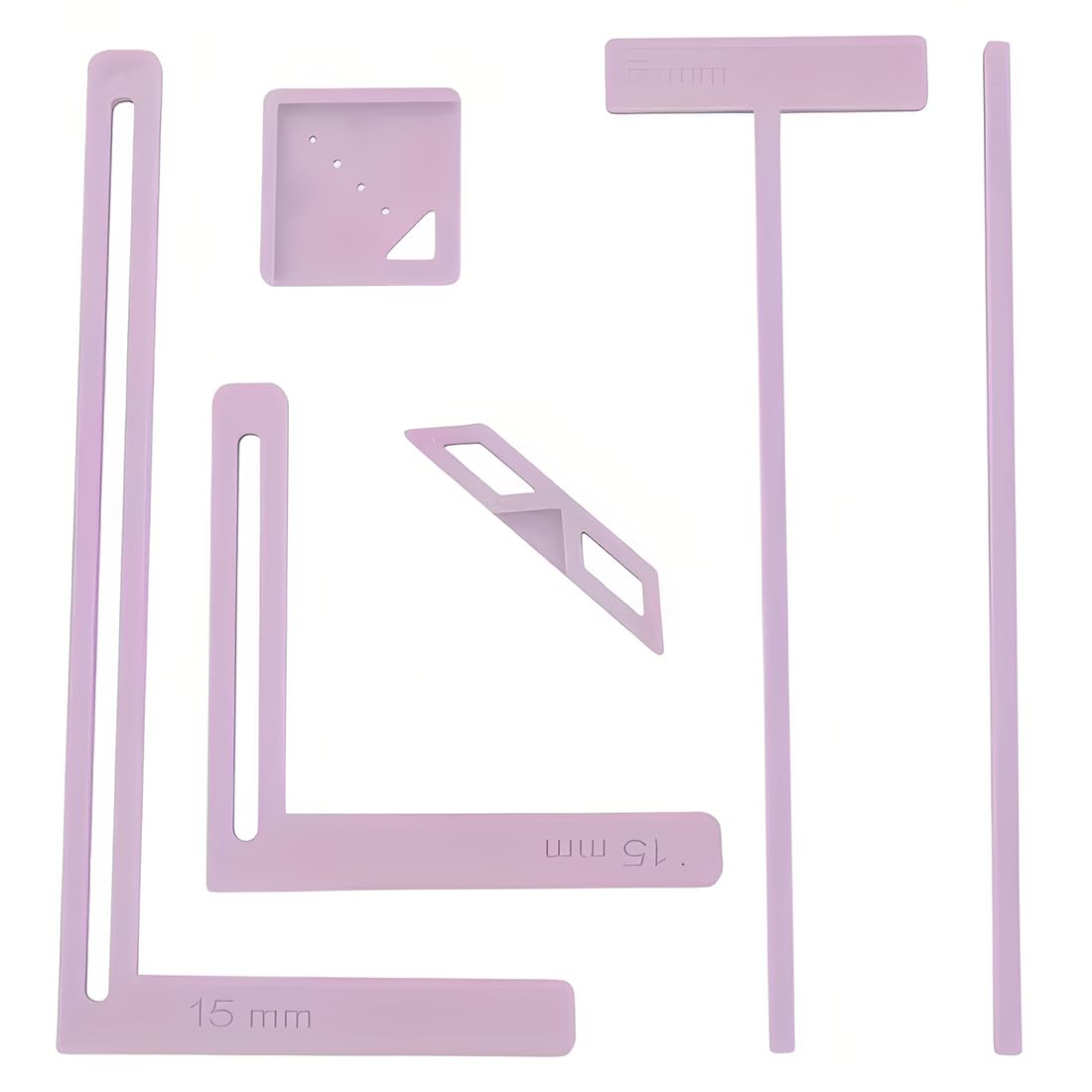 HAGNA Set 6 pezzi righelli e sagome multifunzione per legatoria, scrapbooking, diari fai-da-te