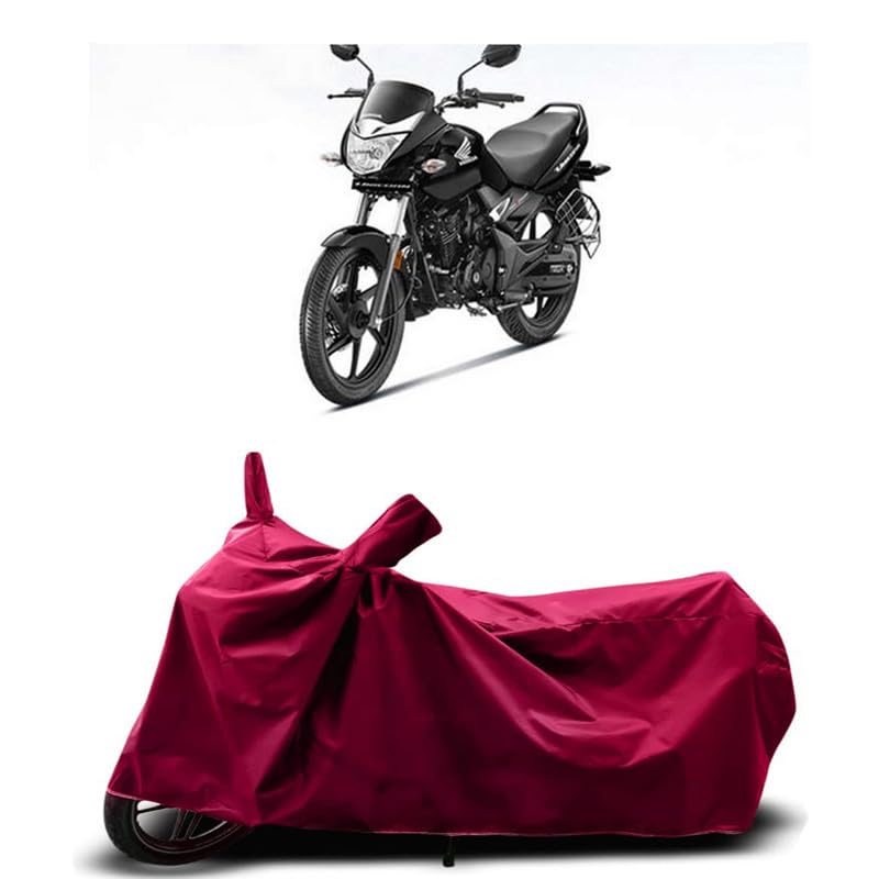 Image of DUFFEL-Two Wheeler Bike Body Cover Compatible for Unicorn Bs6 Heat Protectio /UV-Rays /Birds Dropping /DustProof /Waterproof Indoor Outdoor and Parking Full Body Protection All Variants [MAHROON]