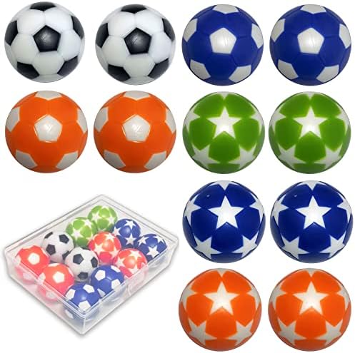 Joovon 1.42 Inch Foosball Table Balls 1.26 Inch Foosball Balls for Foosball Tabletop Game Foosball Ball Accessory Replacements Multicolor with The Plastic Box