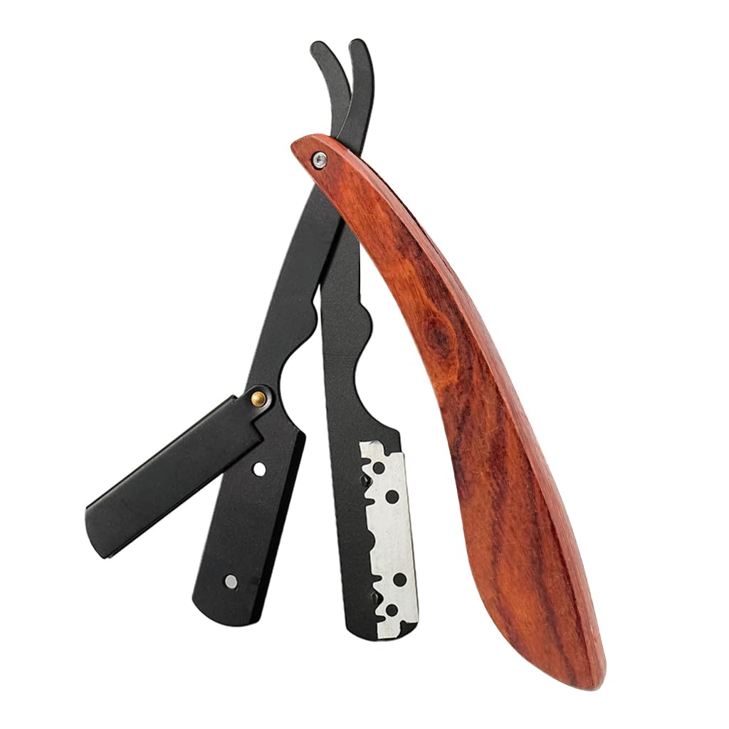 MAYCREATE® Barber Straight Razor For Men, Stainless Steel Folding Shaving Razor With Wooden Handle, Precision Edge, Easy Blade Replacement, Facial Hair & Beard Shaping, Salon-Quality Grooming Tool-image-36
