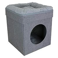 Cozy nap pad and private cat lair in one – and it sets up in seconds Fabric side walls create a sturdy perch for your cat, yet fold flat for storage A cushy polyester pillow and a fleece base mat are removable and washing machine safe Easy to assembl...