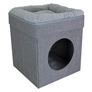 Kitty City Large Cat Bed, Stackable Cat Cube, Indoor Cat House/Cat Condo, Cat Scratcher