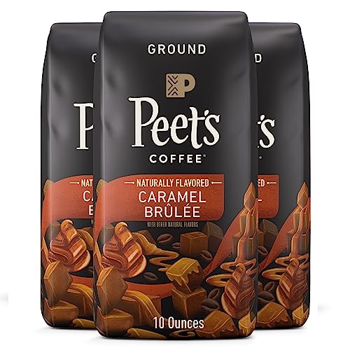 Peet's Coffee, Caramel Brulee Light Roast Ground Coffee - 30 Ounces (3 Bags of 10 Ounces)