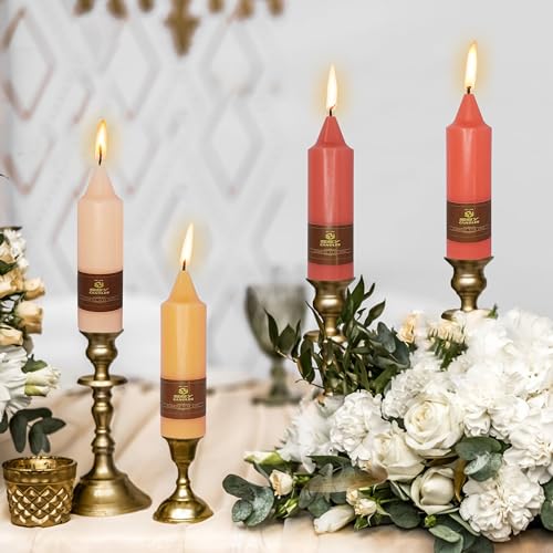 Bougies coniques courtes pour cadeaux festifs et décoration de table de mariage orange