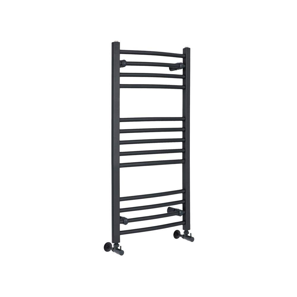 Milano Grey/Anthracite Artle - Curved Heated Towel Rail 1000Mm X 500Mm