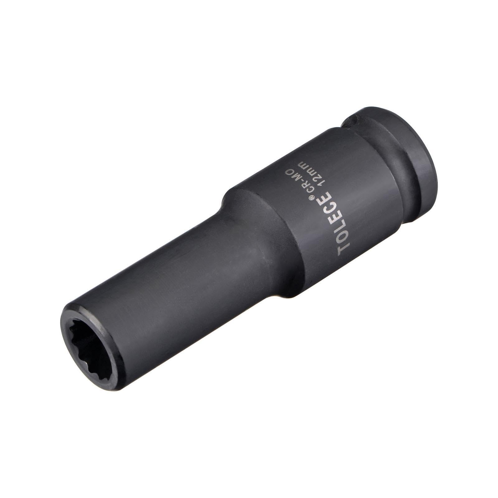 #US 1/2 Inch Drive 12mm 12 Point Deep Impact Socket CR-MO Steel 78mm Length Metric