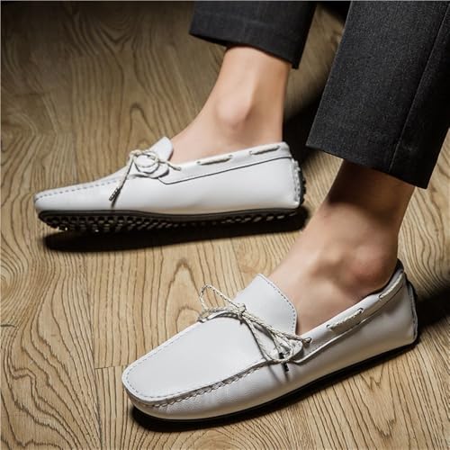 Mens Loafers Square Toe Faux Leather Driving Moccasins Boat Shoes Comfortable Anti-Slip Flexible Prom Outdoor Slip On2