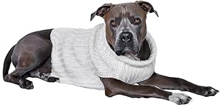 Zoo Snoods White Sweater for Dogs and Cats - for Winter, Christmas, New Year, Thanksgiving, Keep Warm Jacket (Large)