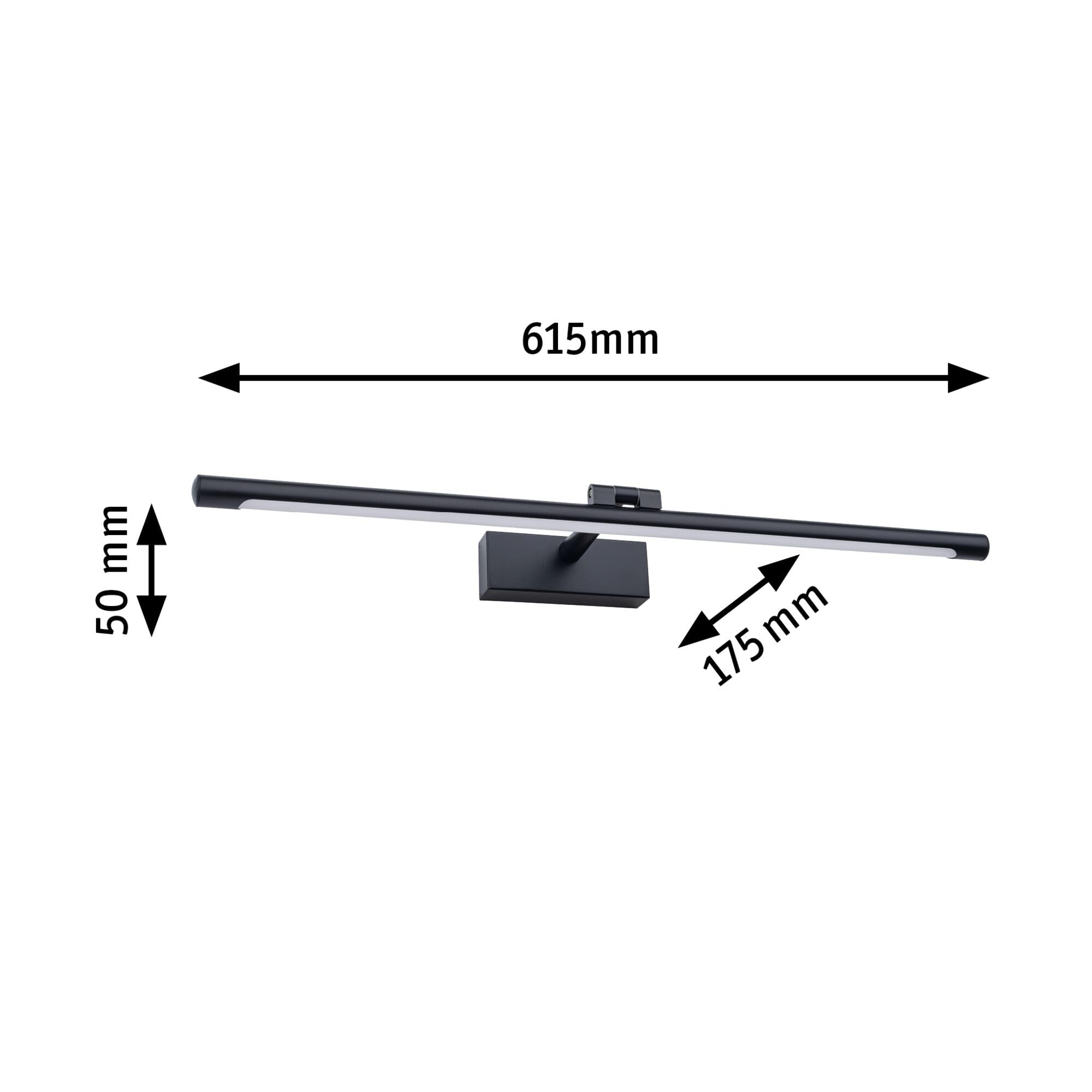 Paulmann 95565 LED Bilderleuchte Mingo 600mm incl. 1x11 W Warmweiß Schwarz Bildbeleuchtung Metall Beleuchtungssystem 3000 K