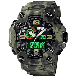 Gosasa Men’s Large Face Outdoor Sports Watches Military S-Shock Watch Waterproof, Backlight, Alarm, Stopwatch Features – Rugged Wristwatch for Training, Hiking, and Adventure