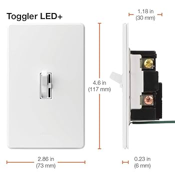 Lutron Ariadni/Toggler LED+ Dimmer Switch for Dimmable LED, Halogen and  Incandescent Bulbs, 150 Watt, Single-Pole or 3-Way, AYCL-153P-WH-2, White,  2 Pack - Amazon.com