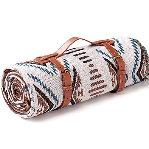 Picknickdecke, 180.3x180.3 cm große Stranddecke für 4-6 Erwachsene, wasserdicht und sandbeständig, faltbare Outdoor-Matte, Frühling Sommer Bohemian, Camping, Party auf Gras oder Reisen Cover