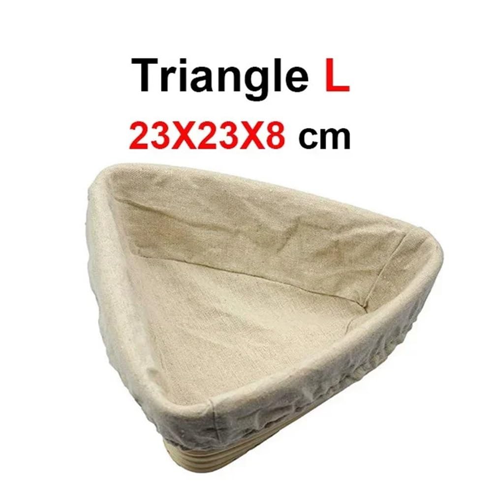 Cestino per la Prova del Pane, 1 Cestino da lievitazione Triangolare in Rattan con Rivestimento, Diverse Misure for la panificazione(23X23X8cm)