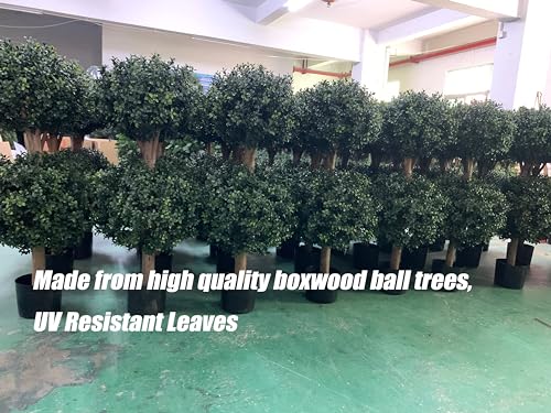 Blonyuvc DOUBLE-BALL-90CM 3Ft-35'' Artificial Boxwood Double Ball Topiary Trees,2Pack Faux Topiaries Tree Store Garden Indoor&Outdoor thumb #1