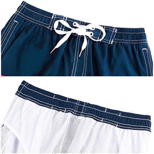 Kute 'N' Koo Boys Swim Trunks, Upf 50+ Quick Dry Striped Boys Swim Shorts, Boys Bathing Suit (14/16, Striped 4) #TOP4