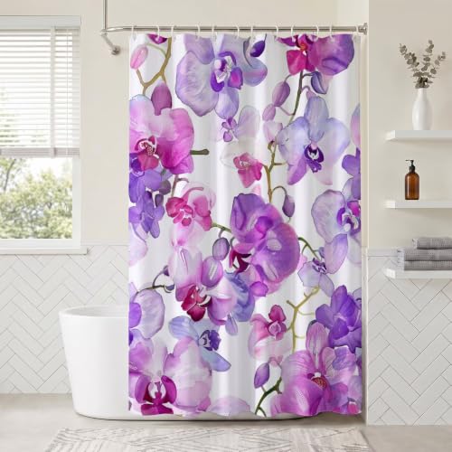 Rideau douche imperméable violet 180x220cm lavable en machine - 2