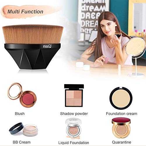 Foundation Brush Makeup Brush with Case, Black - Thumbnail 3