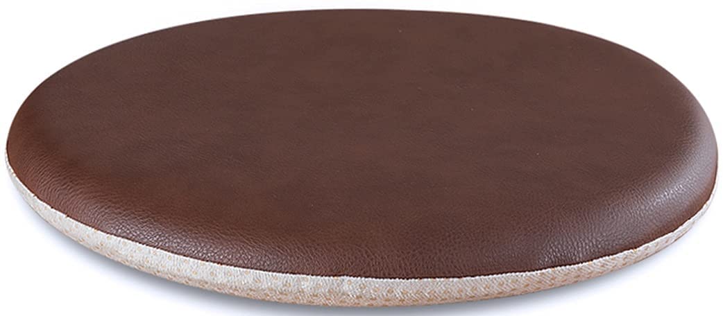 Coussin de chaise en mousse à mémoire de forme rond cuir marron 35cm