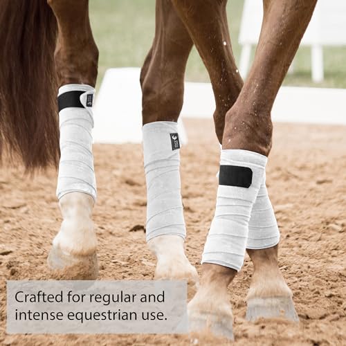 HackFond Conjunto de 4 bandagens de perna polo para cavalos, bandagens de perna de cavalo, supriment