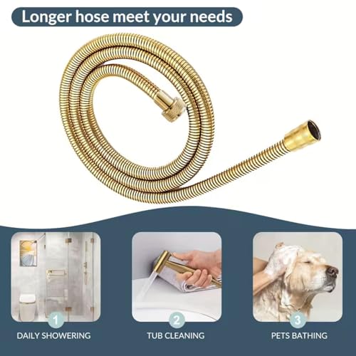 Flexible de douche doré de remplacement universel étanche 150 cm - 4