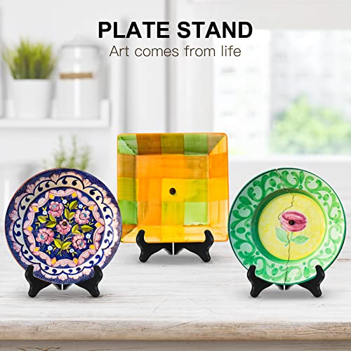 3 Pcs Wooden Display Stand Decorative Plate Stands Plate Holder Picture Frame Stand Black Easel Stand For Display Pictures Cook Books Art Certificates Wedding Birthday Decors (8 Inch) #TOP4