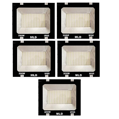 Image of MLD Outdoor led Flood Light 200 Watts Ip66 focus Cool White (200w,Colour-White)-Pack of 5