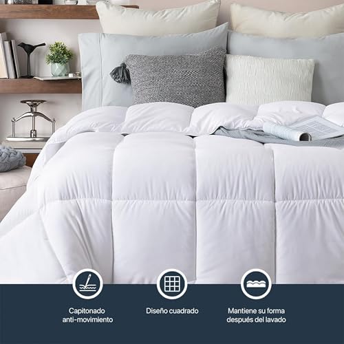 Miniatura 2 de Manemi - Edredón De Fibra 300 Gr M2 - Edredón Relleno Nórdico Cama 90, 150 X 220 Cm - Suave, Transpirable, 100 Poliester