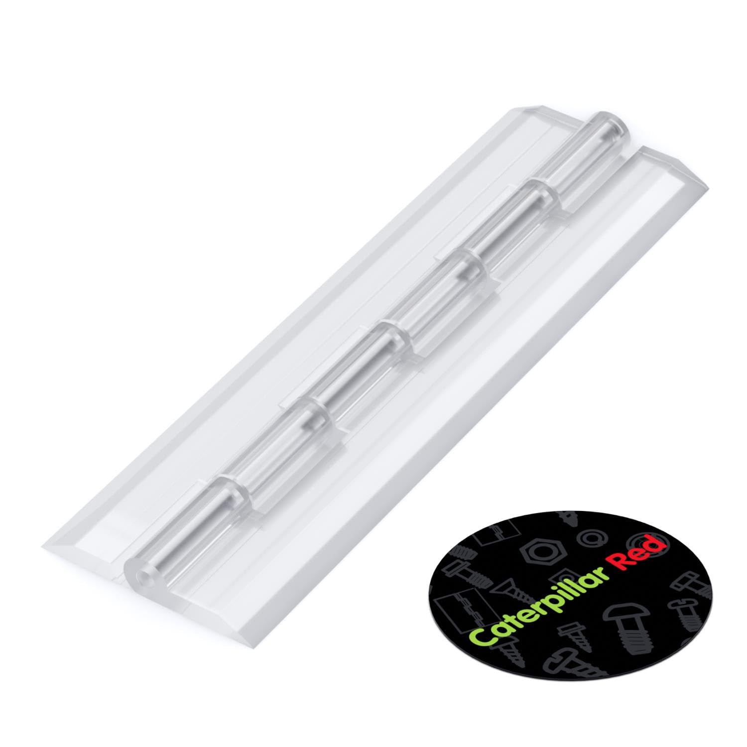 Caterpillar Red Clear 5 X Acrylic Continuous Piano Hinges 150Mm, Plastic Hinges
