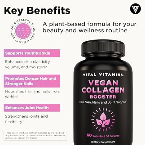Vital Vitamins Vegan Collagen Booster + Chlorophyll Complex Capsules