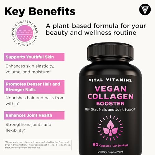 image for Vital Vitamins Vegan Collagen Booster - with Silica and Hyaluronic Aci
