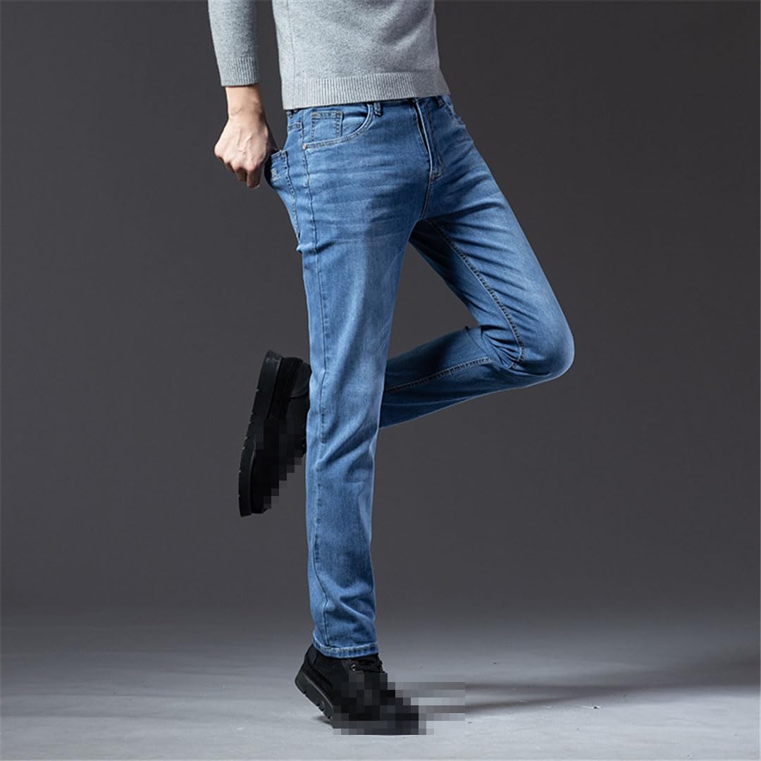 Vogrtcc Jeans para Hombre Business Slim Fit Pantalones De Mezclilla Elásticos De Talla Grande