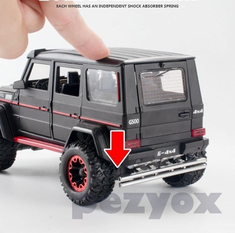 Image of 1 /24 Big Mercedes AMG G500 4X4 Toy Car Metal Pull Back Diecast Car with Openable Door and Sound Light, Gifts Toys for Kids (Black)