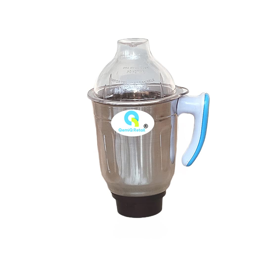 QemiQ Retail Mixer Grinder 'WET,DRY Jar' (Heavy) Fits Bajaj Twister, Twister Fruity, Gx-7, Gx-8, Bravo, Gx-10, Gx-10Dlx, Miser Grinder (1800ML Capacity)