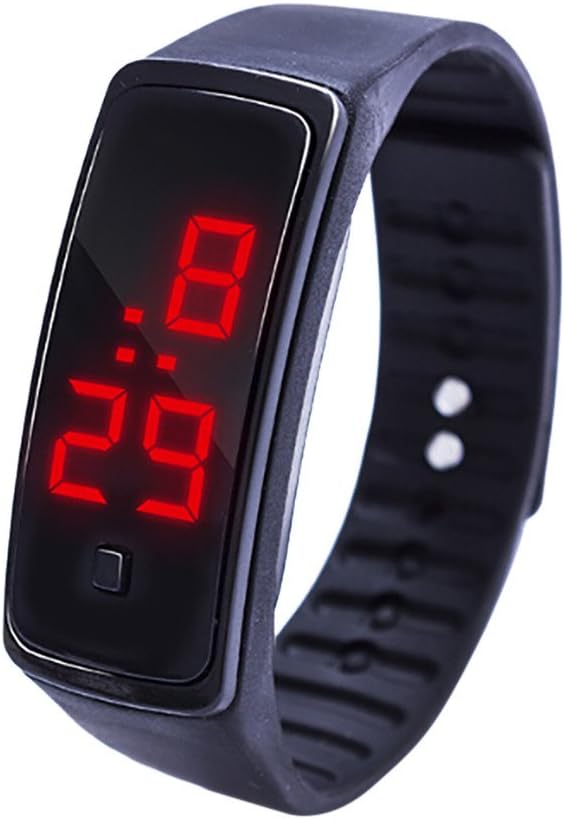 Digital Sports Watch Silicone Band LED Screen Watches Waterproof Casual Luminous Stopwatch Simple for Mens Students