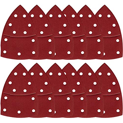 BETOY 60-delige schuurbladen, 150 x 105 mm klittenbandschuurpads 40/60/80/120/180/240 korrels voor Bosch Multi-Sander PSM 100A, PSM 200 AES, PSM 18 en alle oscillerende multitools