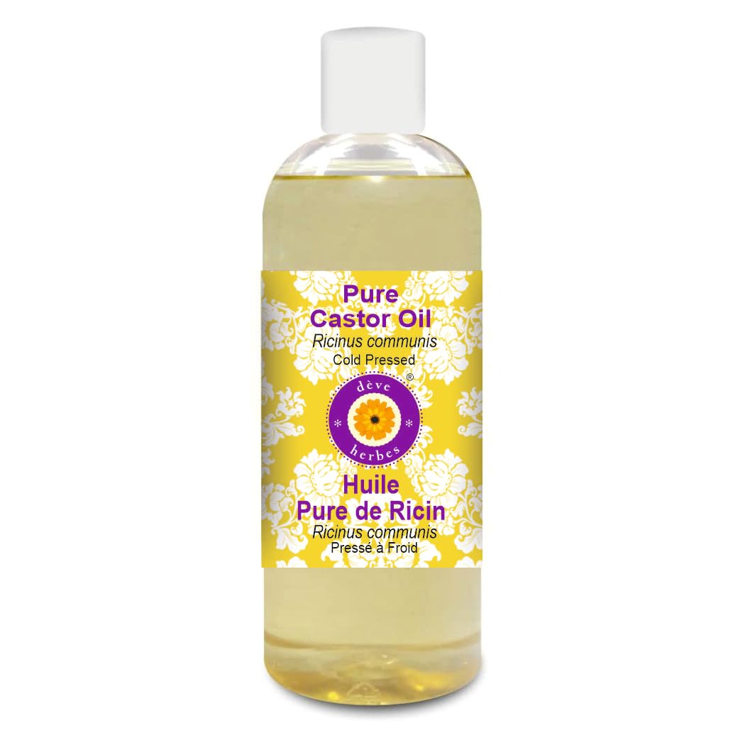 Deve Herbes Pure Castor Oil (Ricinus communis) Cold Pressed 300ml (10 oz)