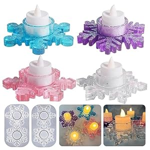 Gukasxi Schneeflocke Kerzenständer Silikonform 2 Stück