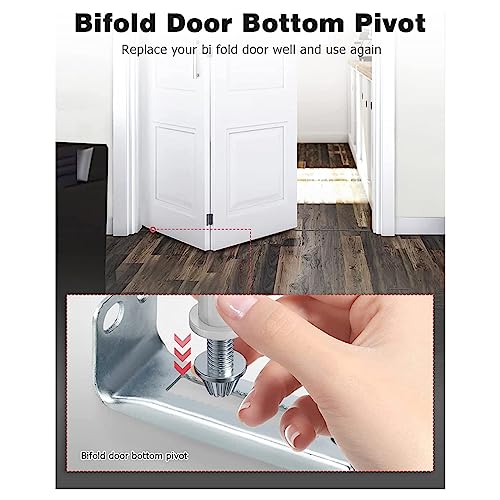 Kit de Herrajes para Puertas Abatibles Mejorado: Pivotes Inferiores, Placa de Soporte Metálica y Tornillos en Forma de Paraguas para Puertas de Clóset miniatura 2