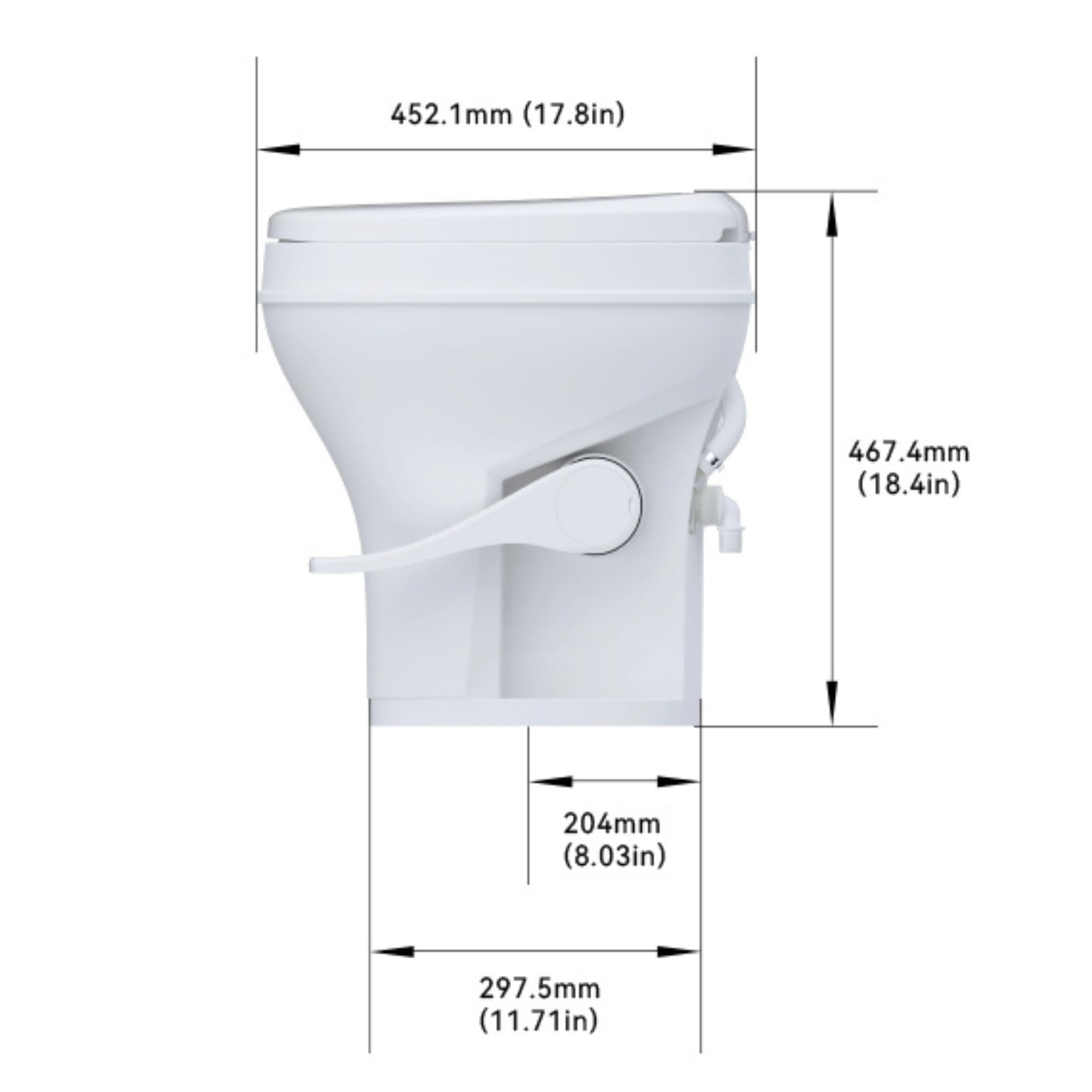 SeaFlo Residential Height RV Toilet