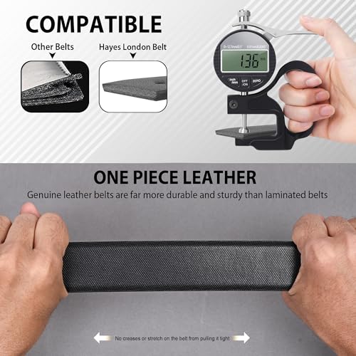 Image of HAYES LONDON Belts for Men Leather Original - Belt for Men Formal with Classic Design, Durable and Italian Reversible Men Belts for All Occasions
