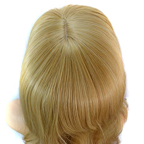 Awaduo Women's Long Curly Body Wavy Heat Resistant Blonde With Highlights Wig Synthetic Full Hair Wig Inclined Bangs For Women #TOP1