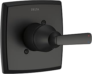 Faucet Ashlyn 14 Series Single-Function Black Shower Valve Trim Kit, Shower Handle, Delta Shower Trim Kit, Matte Black T14064-BL (Valve Not Included)
